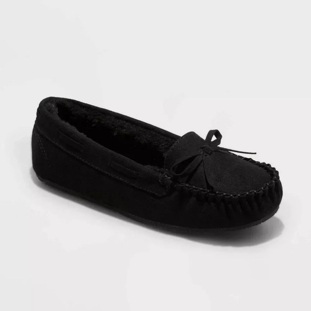 Girls' Cadi Moccasin Slippers Blac - Cat & Jack™